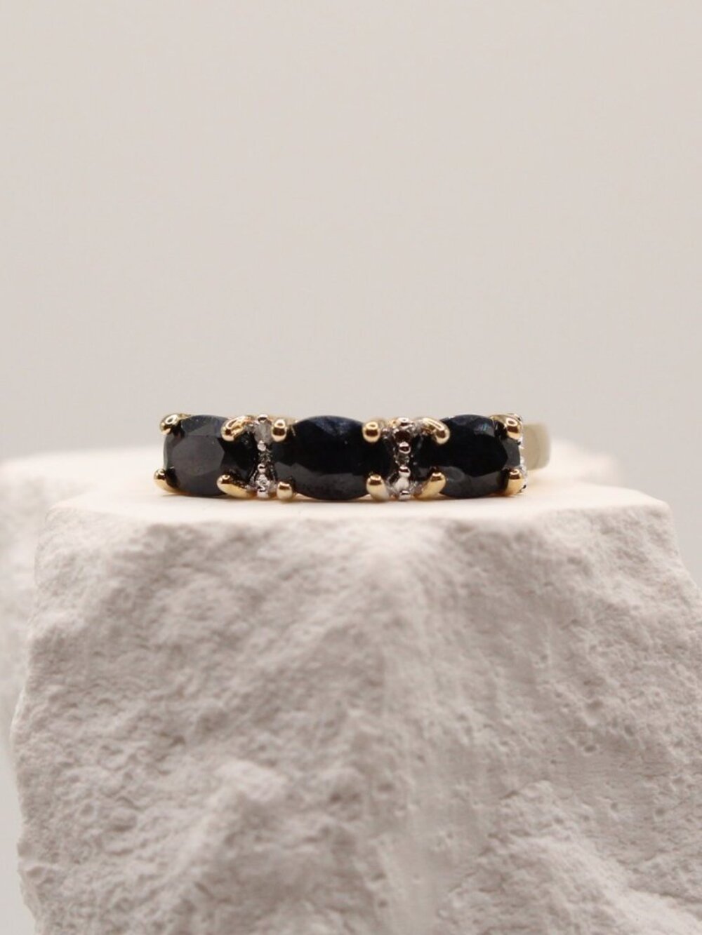 Midnight Sapphire Trilogy Ring